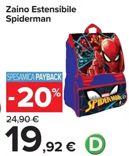 Carrefour Zaino Estensibile Spiderman offerta