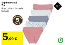 Carrefour Slip Donna x5 Tex offerta
