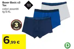 Carrefour Boxer Basic x3 Tex offerta