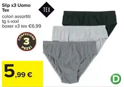 Carrefour Slip x3 Uomo Tex offerta