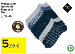 Carrefour Minicalzino Uomo x6 Fantiasia Tex offerta