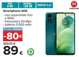 Carrefour motorola Smartphone G04 offerta
