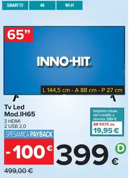 Carrefour Tv Led Mod.IH65 INNO-HIT offerta