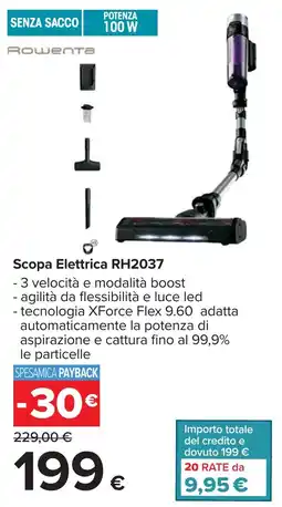 Carrefour Rowenta Scopa Elettrica RH2037 offerta