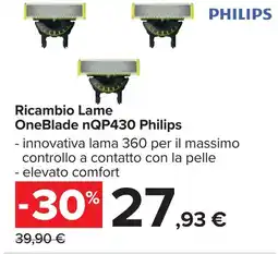 Carrefour PHILIPS Ricambio Lame OneBlade nQP430 Philips offerta
