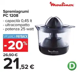 Carrefour Moulinex Spremiagrumi PC 1208 offerta
