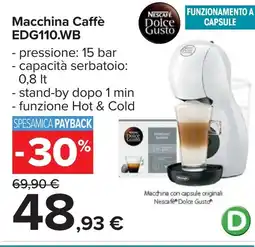 Carrefour Macchina Caffè EDG110.WB NESCAFÉ offerta