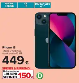 Carrefour iPhone 13 offerta