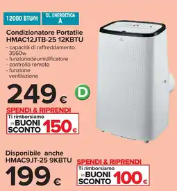 Carrefour Condizionatore Portatile HMAC12JTB-25 12KBTU offerta