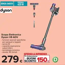 Carrefour dyson Scopa Elettronica Dyson V8 ADV offerta