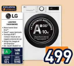 Unieuro LG LAVATRICE F4R3010NSWB offerta