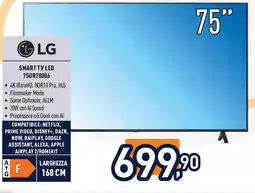 Unieuro LG SMART TV LED 75UR78006 offerta