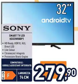Unieuro SONY SMART TV LED KD32W800P1 offerta