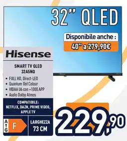 Unieuro Hisense SMART TV QLED 32A5NQ offerta