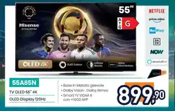 Unieuro Hisense TV OLED 55" 4K OLED Display 120Hz offerta