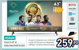 Unieuro Hisense Smart TV 43" 4K Dolby Vision/HDR 10+/HLG offerta