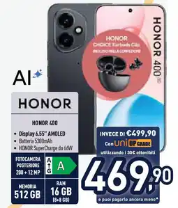 Unieuro HONOR 400 offerta