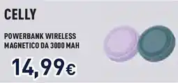 Unieuro Celly powerbank wireless magnetico DA 3000 MAH offerta