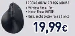 Unieuro Ergonomic wireless mouse offerta
