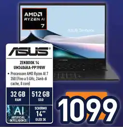 Unieuro ASUS ZENBOOK 14 UM3406KA-PP 198W offerta