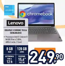 Unieuro Lenovo IDEAPAD 3 CHROME 151JL6 (82N4004DIX) offerta