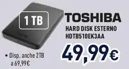 Unieuro TOSHIBA HARD DISK ESTERNO HDTB510EK3AA offerta