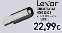 Unieuro Lexar CHIAVETTA USB M400 128GB offerta