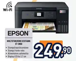 Unieuro EPSON MULTIFUNZIONE ECOTANK ET-2850 offerta