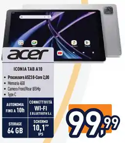 Unieuro acer ICONIA TAB A10 offerta