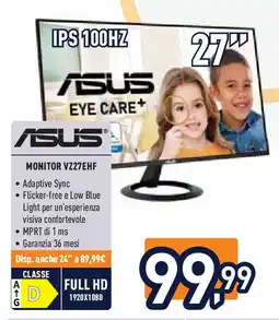 Unieuro ASUS MONITOR VZ27EHF offerta