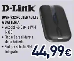 Unieuro D-Link DWR-932 ROUTER 4G LTE A BATTERIA offerta