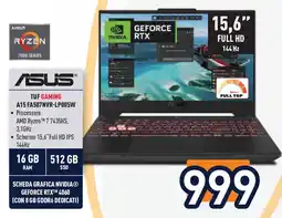 Unieuro ASUS TUF GAMING A15 FA507NVR-LP005W offerta