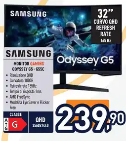 Unieuro SAMSUNG MONITOR GAMING ODYSSEY G5-G55C offerta