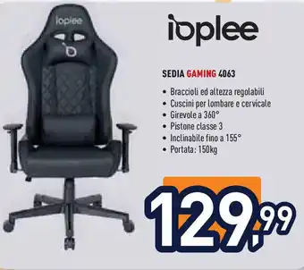 Unieuro ioplee SEDIA GAMING 4063 offerta