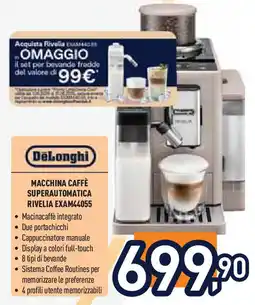 Unieuro DeLonghi MACCHINA CAFFÈ SUPERAUTOMATICA RIVELIA EXAM44055 offerta