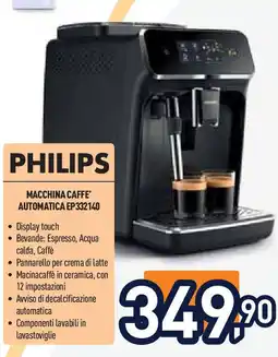 Unieuro PHILIPS MACCHINA CAFFE' AUTOMATICA EP332140 offerta