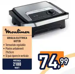 Unieuro Moulinex griglia elettrica G1272D offerta