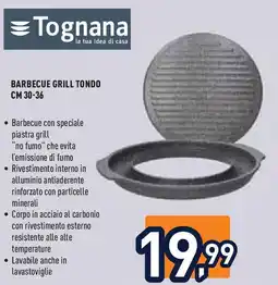 Unieuro Tognana barbecue grill tondo CM 30-36 offerta