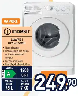 Unieuro Indesit LAVATRICE MTWC71296WIT offerta