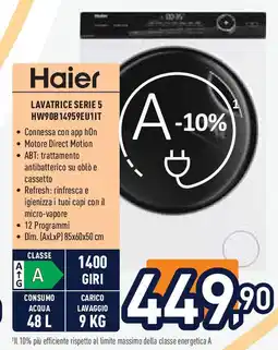 Unieuro Haier LAVATRICE SERIE 5 HW90B14959EU1IT offerta
