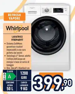 Unieuro Whirlpool LAVATRICE FFBD96BVIT offerta