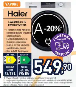 Unieuro Haier Lavasciuga slim HWD90BP 14929AS offerta