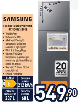 Unieuro Samsung frigorifero doppia porta RT31CG5624S9ES offerta