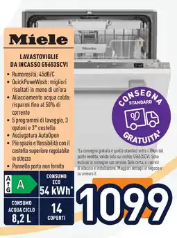 Unieuro Miele lavastoviglie da incasso DA INCASSO G5653SCVI offerta