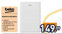 Unieuro Beko deumidificatore BDP016 offerta