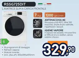 Unieuro Hotpoint Lavatrice slim a carica frontale RSSG725DIT offerta
