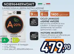 Unieuro Hotpoint Lavasciuga a libera installazione NDB964489WDAIT offerta
