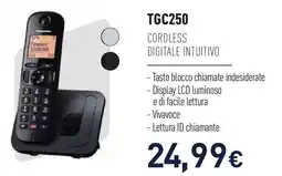 Unieuro Panasonic cordless digitale intuitivo TGC250 offerta