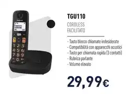 Unieuro Panasonic cordless facilitato TGU110 offerta