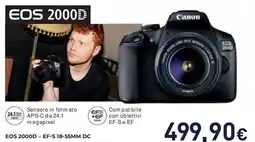Unieuro Canon EOS 2000D + EF-S 18-55MM DC offerta